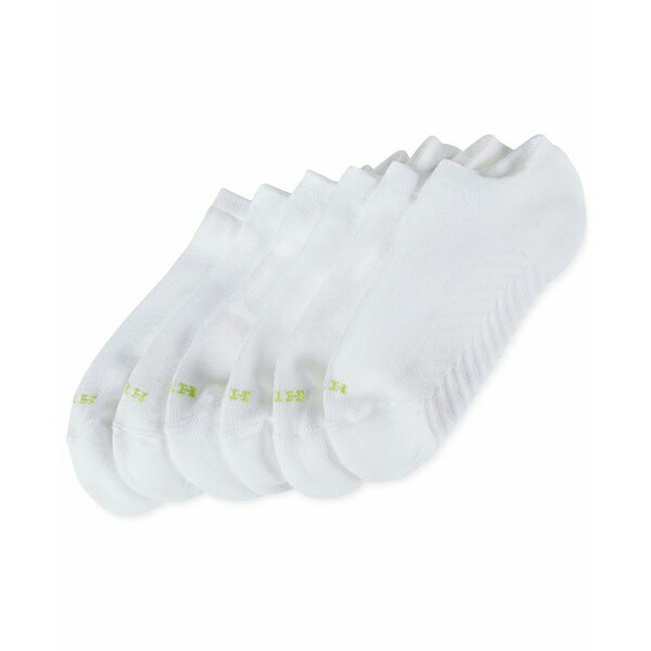 q[ fB[X C A_[EFA Women's Massaging No Show 6 Pack Socks White