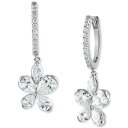 obWF[~VJ fB[X sAXCO ANZT[ Lab Grown Diamond Pear, Marquise & Round Flower Dangle Hoop Earrings (1-3/4 ct. t.w.) in 14k White Gold White Gold