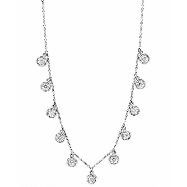 エフィー コレクション レディース ネックレス・チョーカー・ペンダントトップ アクセサリー EFFY&reg; Diamond Dangle 18" Collar Necklace (1 ct. t.w.) in 14k White Gold 14K White Goldのサムネイル