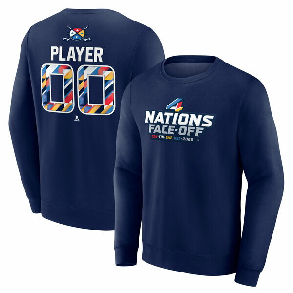 ファナティクス メンズ パーカー・スウェットシャツ アウター Fanatics 2025 4 Nations FaceOff PickAPlayer Pullover Sweatshirt Navy
