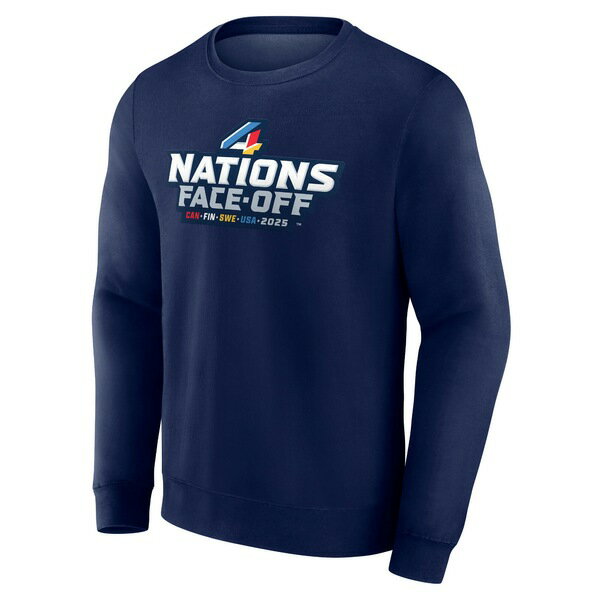 ファナティクス メンズ パーカー・スウェットシャツ アウター Fanatics 2025 4 Nations FaceOff PickAPlayer Pullover Sweatshirt Navy