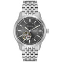 uo Y rv ANZT[ Men's Automatic Stainless Steel Bracelet Watch 40mm 96A190 Silver