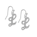 2028 fB[X sAXCO ANZT[ Silver Tone Crystal Initial Wire Earring L