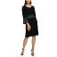 ɥ󥿥ॹ ǥ ԡ ȥåץ Women's Contrast-Stitch Bell-Sleeve Sweater Dress Black