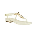 ゲス レディース サンダル シューズ Women's Jiarella Flat T Strap Hardware Accent Sandals Ivory