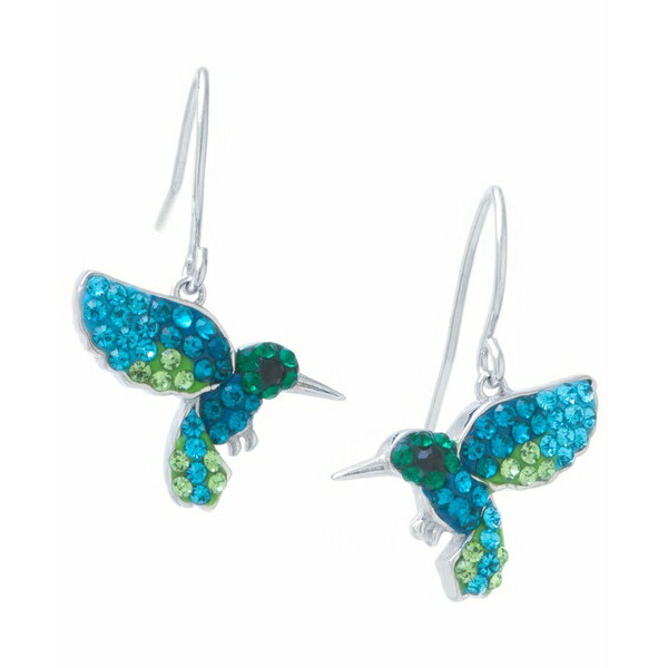 ジャニ ベルニーニ レディース ピアス＆イヤリング アクセサリー Multi Pave Crystal Hummingbird Wire Drop Earrings set in Sterling Silver GREEN/BLUE