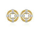 eB[E^n fB[X sAXCO ANZT[ Two-Tone Round Stud Earrings Gold