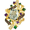 ルヴァン レディース リング アクセサリー Crazy Collection&reg; Multi-Gemstone (5-1/3 ct. t.w.) & Diamond (3/8 ct. t.w.) Swirling Cluster Statement Ring in 14k Gold No Color