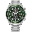 シチズン メンズ 腕時計 アクセサリー Eco-Drive Men's Chronograph Promaster Dive Stainless Steel Bracelet Watch 45mm Silver-tone