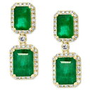 GtB[ RNV fB[X sAXCO ANZT[ EFFY&reg; Emerald (4-3/4 ct. t.w.) & Diamond (3/8 ct. t.w.) Drop Earrings in 14k White Gold or Yellow Gold Yellow Gold