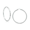 Wj xj[j fB[X sAXCO ANZT[ Round Polished Large Hoop Earrings, 70mm, Created for Macy's Sterling Silver