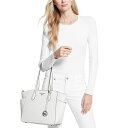 マイケル・コース 革トートバッグ レディース マイケルコース レディース トートバッグ バッグ Marilyn Medium Top-Zip Leather Tote White/silver