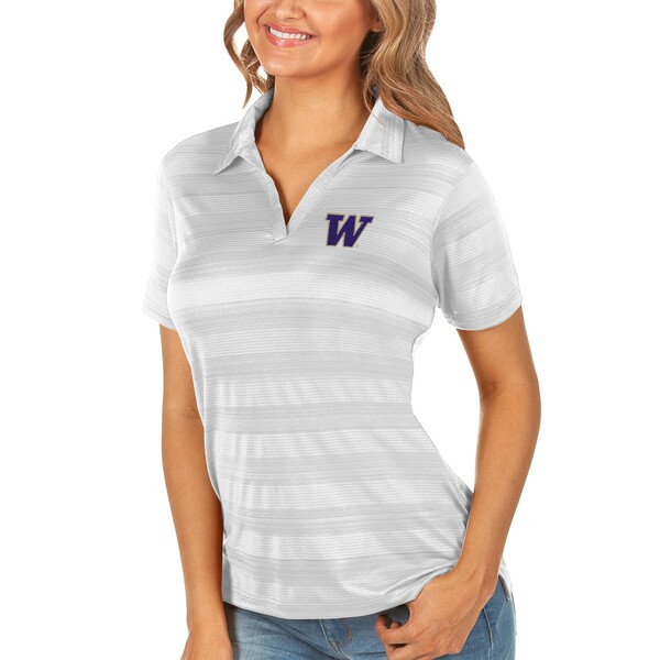 アンティグア レディース ポロシャツ トップス Washington Huskies Antigua Women's Compass Polo White