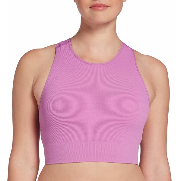 DSG レディース カットソー トップス DSG Women's High Neck Sports Bra Lilac Fields