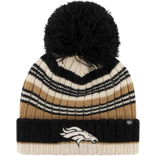 フォーティーセブン レディース 帽子 アクセサリー Denver Broncos '47 Women's Barista Cuffed Knit Hat with Pom Natural