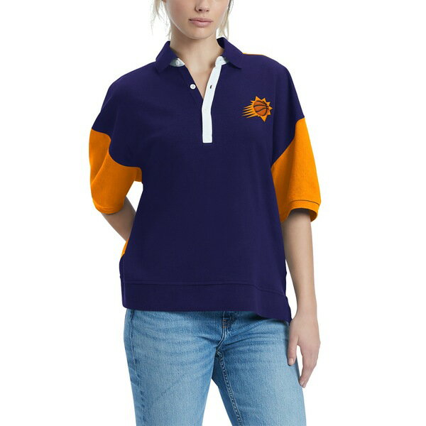 トミーヒルフィガー レディース ポロシャツ トップス Phoenix Suns Tommy Jeans Women's Taya Puff Sleeve Pique Polo Shirt Purple