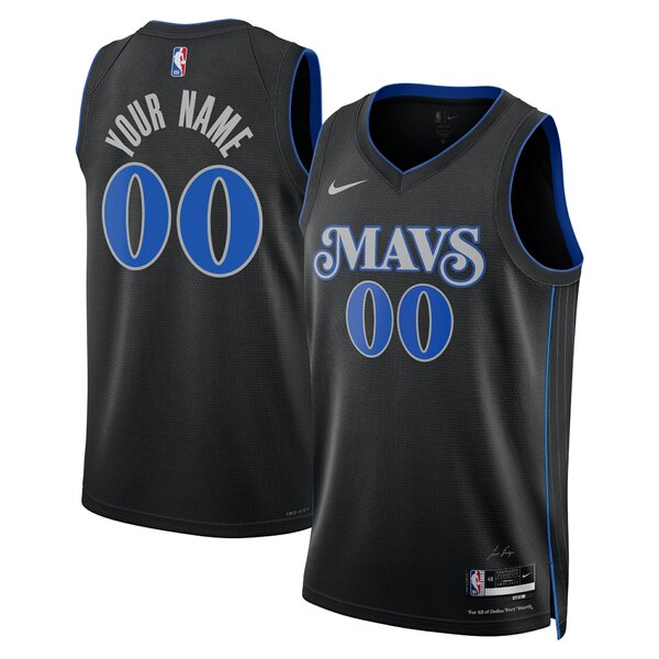 ナイキ メンズ ユニフォーム トップス Dallas Mavericks Nike Unisex 2023/24 Custom Swingman Jersey Black City Edition 1
