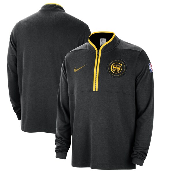 ナイキ メンズ ジャケット＆ブルゾン アウター Golden State Warriors Nike 2023/24 City Edition Authentic Coaches HalfZip Top Black