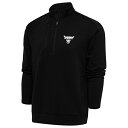 【送料無料】 アンティグア メンズ パーカー・スウェットシャツ アウター Chicago Bulls Antigua Metallic Logo Generation QuarterZip Top Black