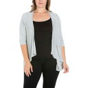 24セブンコンフォート レディース カーディガン アウター Plus Size Elbow Length Sleeve Open Cardigan Heathe...
