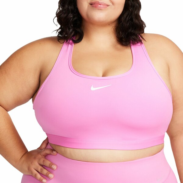 ナイキ レディース カットソー トップス Nike Women s Swoosh Medium-Support Padded Sports Bra Plus Size Playful Pink