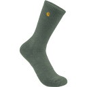 J[n[g fB[X C A_[EFA Carhartt Men's Solid Logo Crew Socks - 2 Pack Dusty Olive