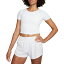 ʥ ǥ  ȥåץ Nike Women's One Fitted Dri-FIT Short-Sleeve Cropped Top White