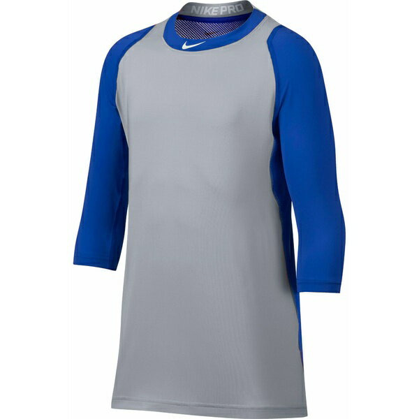 ナイキ メンズ ランニング スポーツ Nike Men's Pro Cool Reglan -Sleeve Baseball Shirt Royal/Grey