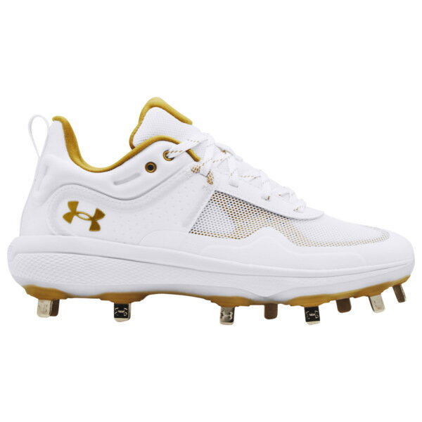 アンダーアーマー レディース 陸上 スポーツ Under Armour Glyde MT White/White/Metallic Gold