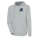 アンティグア メンズ パーカー・スウェットシャツ アウター Dallas Mavericks Antigua Axe Bunker TriBlend Pullover Hoodie Gray