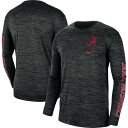 楽天astyナイキ メンズ Tシャツ トップス Alabama Crimson Tide Nike Velocity Legend Team Performance Long Sleeve TShirt Black