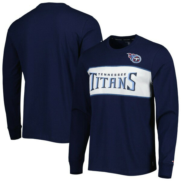 トミー ヒルフィガー メンズ Tシャツ トップス Tennessee Titans Tommy Hilfiger Peter Team Long Sleeve TShirt Navy