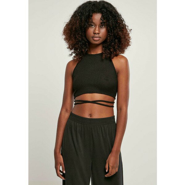 アーバン クラシックス レディース Tシャツ トップス TRAPEZE CROPPED - Top - black
