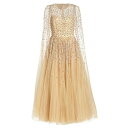 ジェニー・パッカム レディース ワンピース トップス Isolde Embellished Cape Dress illusion gold