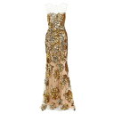 オスカー デ ラ レンタ レディース ワンピース トップス Sequin Rosettes Tulle Gown gold