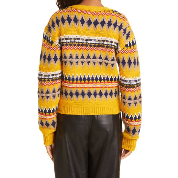 【としてご】 ラグアンドボーン レディース ニット&セーター アウター Willow Fair Isle Wool Cardigan Yellow Multi：asty パからお