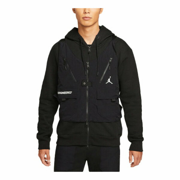 Air Jordan ジョーダン メンズ スニーカー 【Air Jordan Multiple Pockets Solid Color Logo Detachable Fleece Lined Hooded Jacket Black DC9582-010】 サイズ US_M_M
