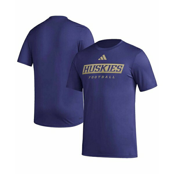 アディダス メンズ Tシャツ トップス Men's Purple Washington Huskies Football Practice AEROREADY Pregame T-shirt Purple(4)