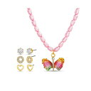 ケンジー レディース ネックレス・チョーカー・ペンダントトップ アクセサリー 3 Piece Mixed Earring Set with Pearl Butterfly Pendant Necklace Multi