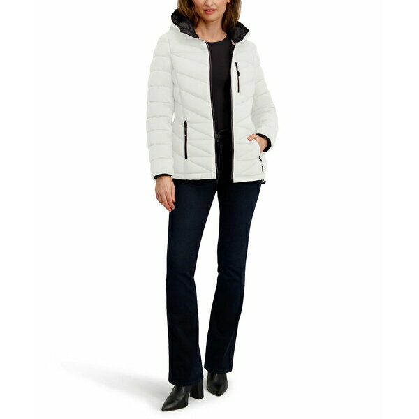 ナウティカ レディース ジャケット＆ブルゾン アウター Women's Hooded Zip-Front Puffer Coat Sail White