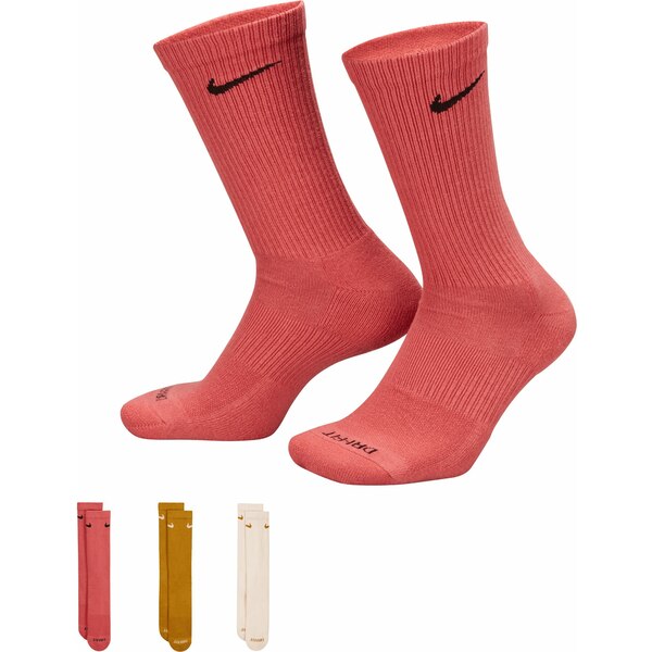 iCL fB[X C A_[EFA Nike Dri-FIT Everyday Plus Cushion Crew Socks - 3 Pack Adobe/Bronze/Guava Ice