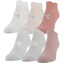 A_[A[}[ fB[X C A_[EFA Under Armour Women's Essential 2.0 No Show Socks - 6 Pack Pink Clay