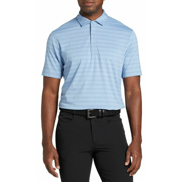 ウォルター ヘーゲン メンズ シャツ トップス Walter Hagen Men 039 s Performance 11 Majors Championship Stripe Golf Polo Grey Sky/Daybreak Blue