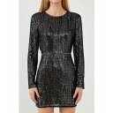 エンドレスローズ レディース ワンピース トップス Women's Open Back Sequin Dress Silver