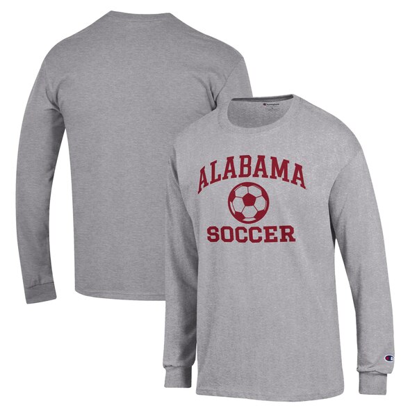 楽天astyチャンピオン メンズ Tシャツ トップス Alabama Crimson Tide Champion Soccer Icon Long Sleeve TShirt Gray