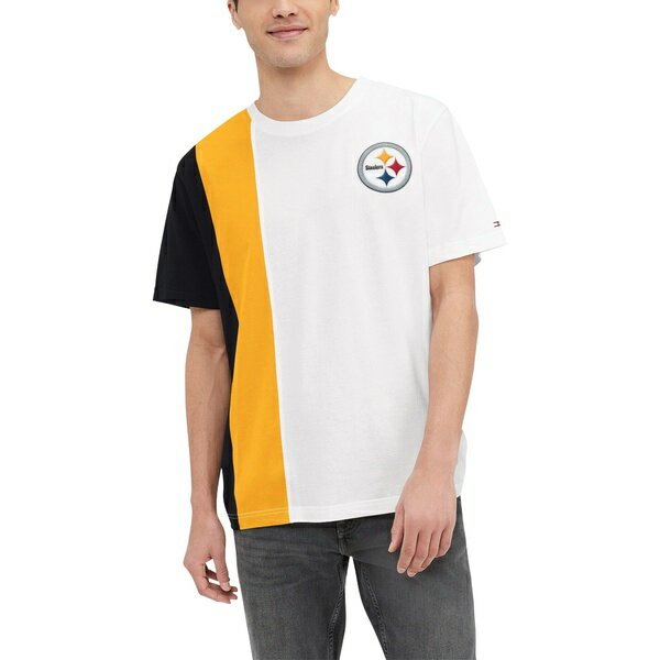 トミー ヒルフィガー メンズ Tシャツ トップス Pittsburgh Steelers Tommy Hilfiger Zack TShirt White