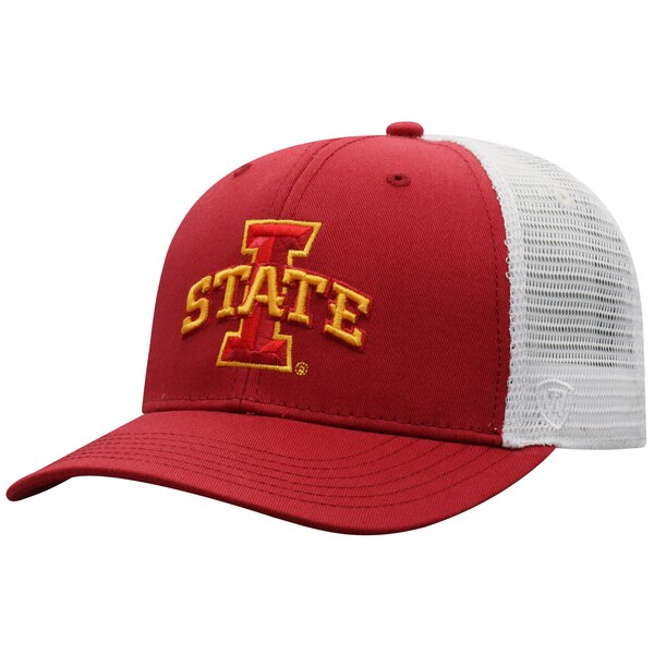 トップ・オブ・ザ・ワールド メンズ 帽子 アクセサリー Iowa State Cyclones Top of the World Trucker Snapback Hat Cardinal/White