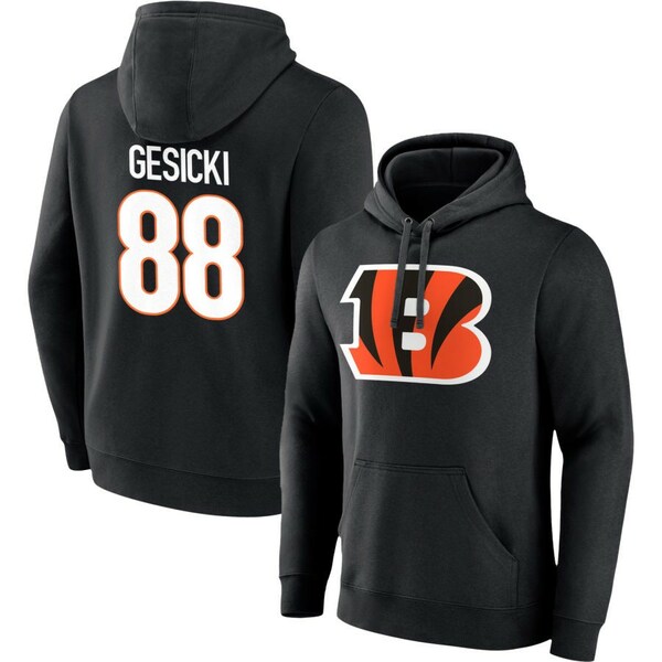 ファナティクス メンズ パーカー・スウェットシャツ アウター Cincinnati Bengals Fanatics Branded Team Authentic Personalized Name & Number Pullover Hoodie Black