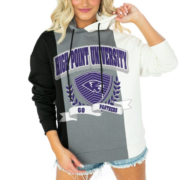 ǥ ǥ ѡåȥ  High Point Panthers Gameday Couture Women's Hall Of Fame Color Block Pullover Hoodie Black