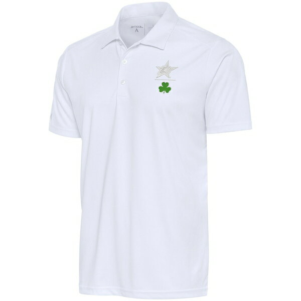 AeBOA Y |Vc gbvX Dallas Stars Antigua Shamrock Tribute Polo White